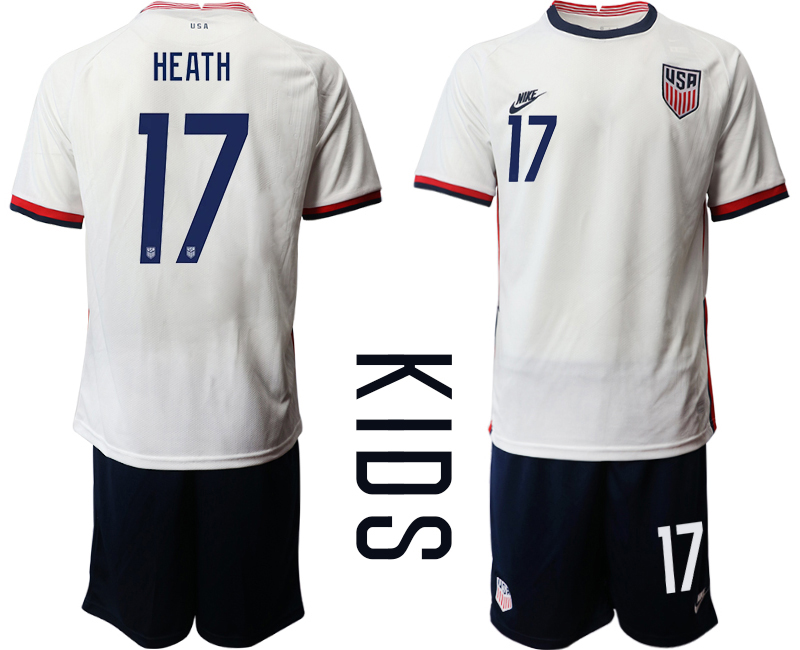 Cheap Youth 2020-2021 Season National team United States home white 17 Soccer Jersey